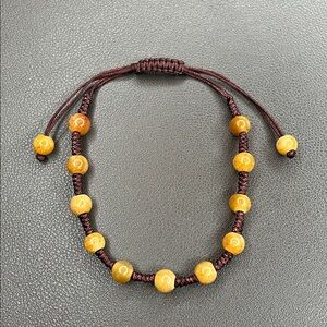 Glass bead bracelet adjustable